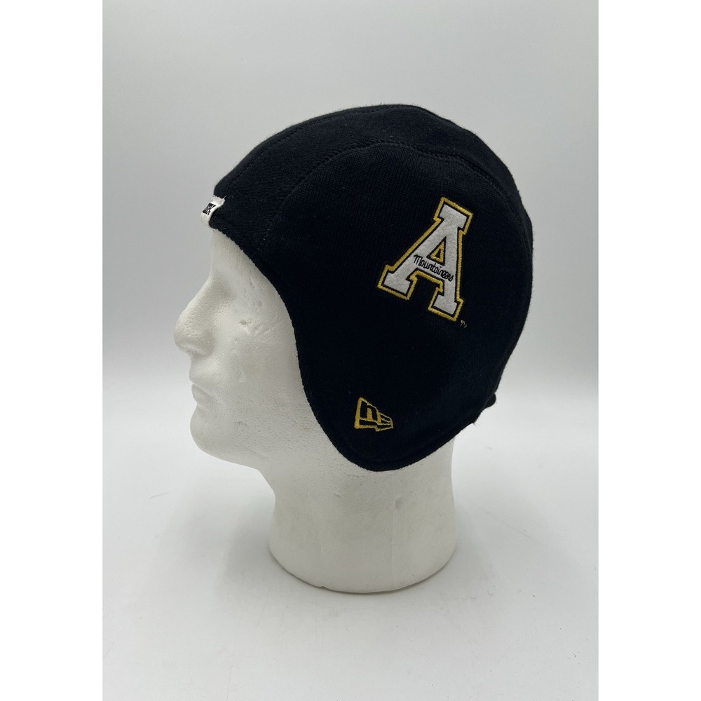 New Era Appalachian State Mountaineers Ear Flap Beanie‎ Hat Adult Black OSFA